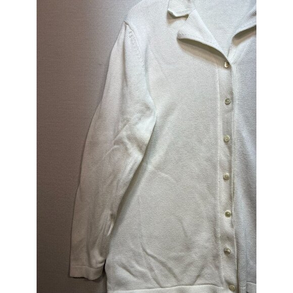Lands' End Direct Merchants Womens Button Up Cardigan Sweater XL? White - Picture 6 of 10